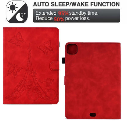 For iPad Pro 11 2024 Tower Embossed Leather Smart Tablet Case(Red) - iPad Pro 11 2024 Cases by PMC Jewellery | Online Shopping South Africa | PMC Jewellery | Buy Now Pay Later Mobicred