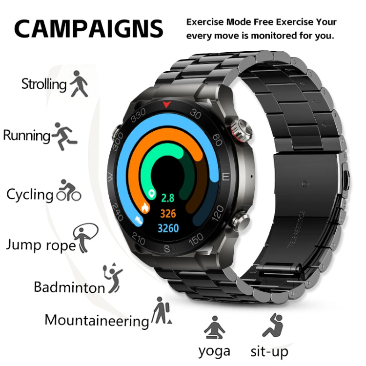 WS-20 1.43 inch IP67 Sport Smart Watch Support Bluetooth Call / Sleep / Blood Oxygen / Heart Rate / Blood Pressure Health Monitor, Steel Strap(Silver) - Smart Watches by PMC TechLife | Online Shopping South Africa | PMC TechLife | Buy Now Pay Later Mobicred