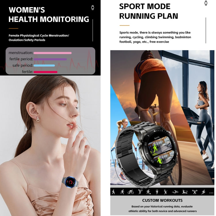 WS-20 1.43 inch IP67 Sport Smart Watch Support Bluetooth Call / Sleep / Blood Oxygen / Heart Rate / Blood Pressure Health Monitor, Steel Strap(Silver) - Smart Watches by PMC TechLife | Online Shopping South Africa | PMC TechLife | Buy Now Pay Later Mobicred