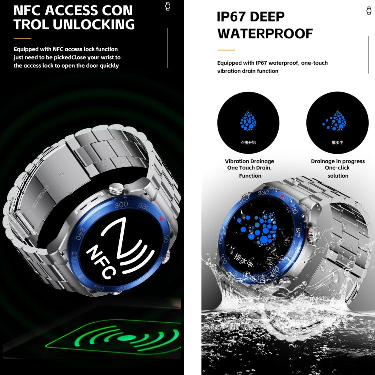 WS-20 1.43 inch IP67 Sport Smart Watch Support Bluetooth Call / Sleep / Blood Oxygen / Heart Rate / Blood Pressure Health Monitor, Steel Strap(Black) - Smart Watches by PMC TechLife | Online Shopping South Africa | PMC TechLife | Buy Now Pay Later Mobicred