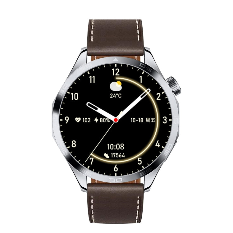 WS-26 1.52 inch IP67 Sport Smart Watch Support Bluetooth Call / Sleep / Blood Oxygen / Heart Rate / Blood Pressure Health Monitor, Leather Strap(Silver) - Smart Watches by PMC TechLife | Online Shopping South Africa | PMC TechLife | Buy Now Pay Later Mobicred