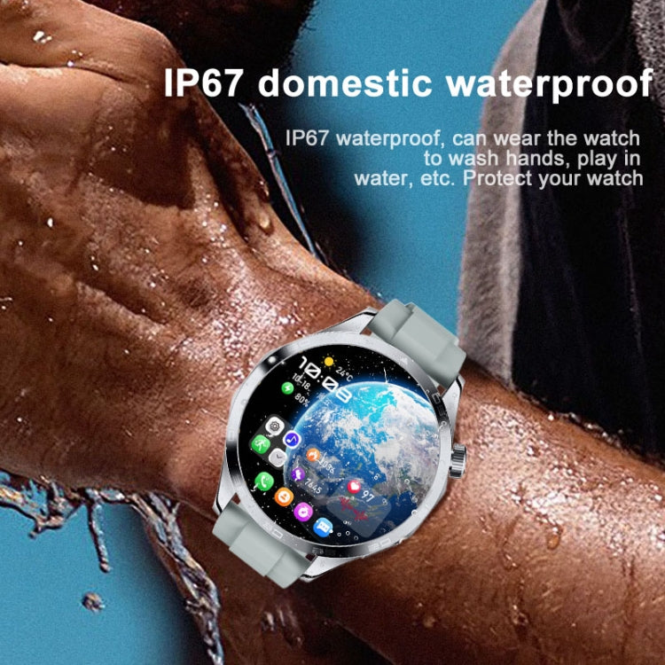 WS-26 1.52 inch IP67 Sport Smart Watch Support Bluetooth Call / Sleep / Blood Oxygen / Heart Rate / Blood Pressure Health Monitor, Leather Strap(Silver) - Smart Watches by PMC TechLife | Online Shopping South Africa | PMC TechLife | Buy Now Pay Later Mobicred