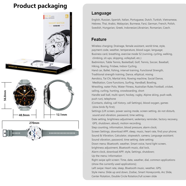 WS-26 1.52 inch IP67 Sport Smart Watch Support Bluetooth Call / Sleep / Blood Oxygen / Heart Rate / Blood Pressure Health Monitor, Leather Strap(Black) - Smart Watches by PMC TechLife | Online Shopping South Africa | PMC TechLife | Buy Now Pay Later Mobicred