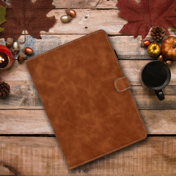 For iPad Pro 11 2024 Cowhide Texture Tablet Leather Smart Case(Brown) - iPad Pro 11 2024 Cases by PMC Jewellery | Online Shopping South Africa | PMC Jewellery | Buy Now Pay Later Mobicred