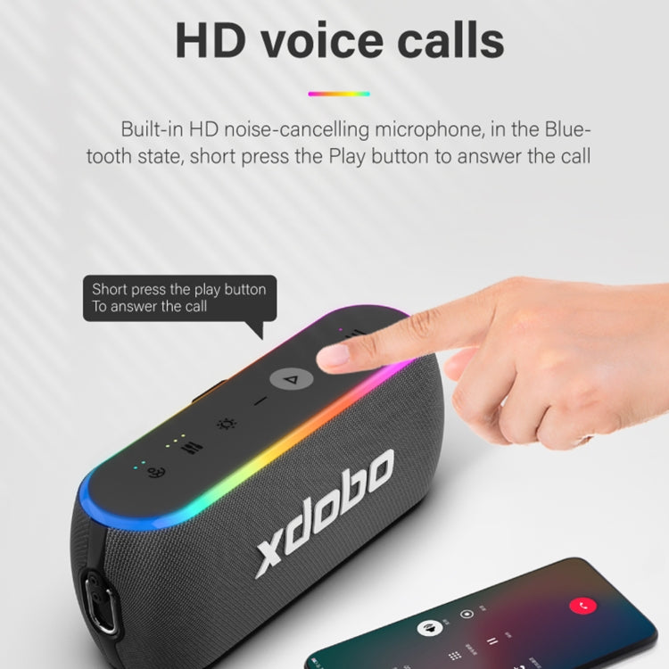Xdobo X8 III BT5.3 IPX7 Wireless Speaker with RGB Light, Support Bluetooth/TF Card/USB/AUX(Grey) - free shipping - PMC Jewellery - Order now!