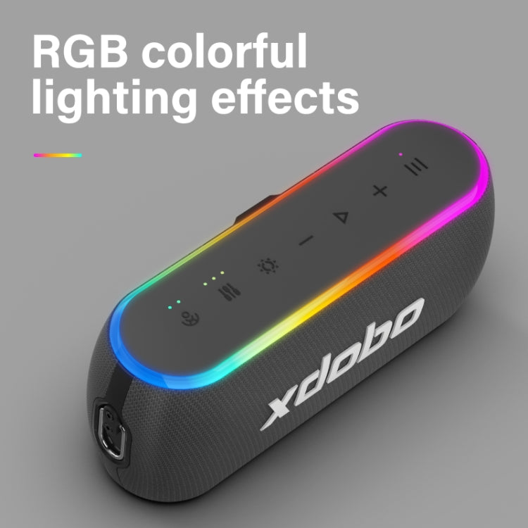 Xdobo X8 III BT5.3 IPX7 Wireless Speaker with RGB Light, Support Bluetooth/TF Card/USB/AUX(Grey) - free shipping - PMC Jewellery - Order now!