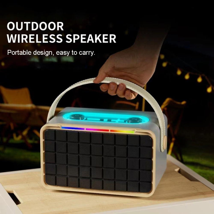 NewRixing NR8801 15W Portable Outdoor Bluetooth Speaker TWS Stereo Speaker(Gray) - Desktop Speaker by NewRixing | Online Shopping South Africa | PMC Jewellery | Buy Now Pay Later Mobicred