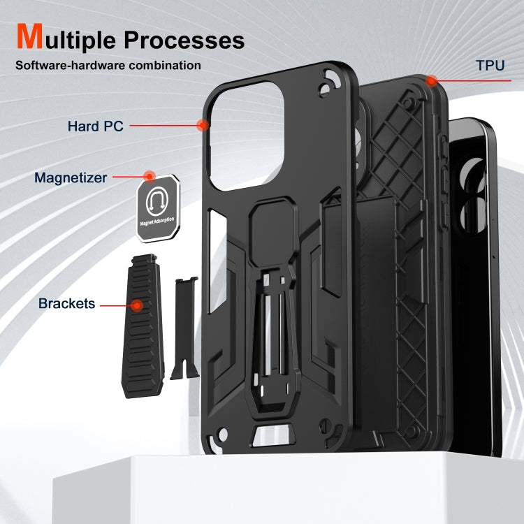 For vivo V29e 5G Shockproof Holder Phone Case(Black) - vivo Cases by PMC Jewellery | Online Shopping South Africa | PMC Jewellery | Buy Now Pay Later Mobicred