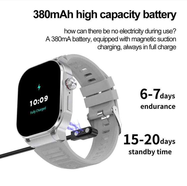 G40S 2.06 inch IP67 BT5.2 Sport Smart Watch, Support Bluetooth Call / Sleep / Blood Oxygen / Heart Rate / Blood Pressure Health Monitor(Silver) - free shipping - PMC TechLife - Order now!