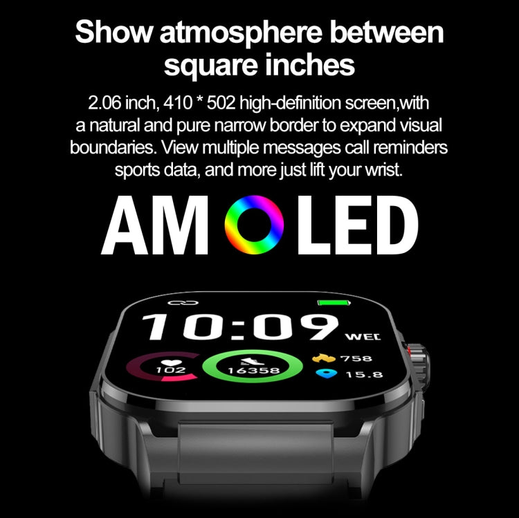 G40S 2.06 inch IP67 BT5.2 Sport Smart Watch, Support Bluetooth Call / Sleep / Blood Oxygen / Heart Rate / Blood Pressure Health Monitor(Silver) - free shipping - PMC TechLife - Order now!