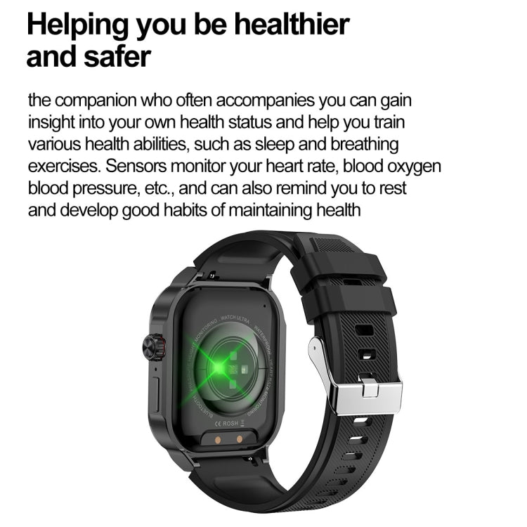 G40S 2.06 inch IP67 BT5.2 Sport Smart Watch, Support Bluetooth Call / Sleep / Blood Oxygen / Heart Rate / Blood Pressure Health Monitor(Black) - Smart Watches by PMC TechLife | Online Shopping South Africa | PMC TechLife | Buy Now Pay Later Mobicred