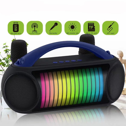 NewRixing NR-222 Portable Outdoor Dual Mic Colorful Wireless Bluetooth Speaker(Green) - Desktop Speaker by NewRixing | Online Shopping South Africa | PMC Jewellery | Buy Now Pay Later Mobicred