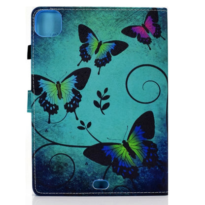 For iPad Pro 11 2024 Painted Stitching Smart Leather Tablet Case(Green Butterflies) - iPad Pro 11 2024 Cases by PMC Jewellery | Online Shopping South Africa | PMC Jewellery | Buy Now Pay Later Mobicred