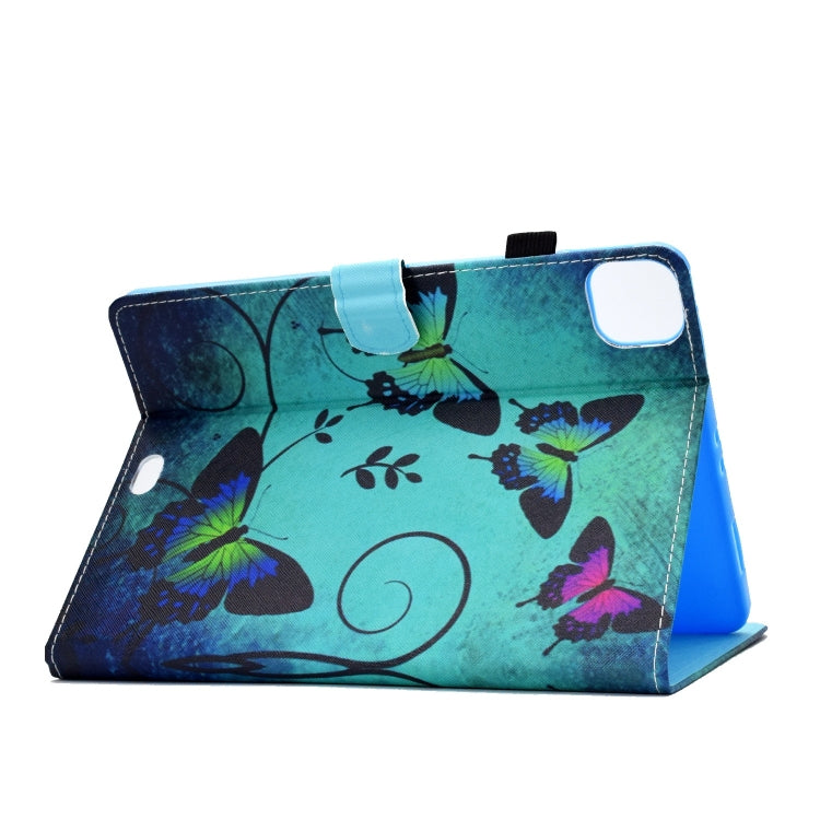 For iPad Pro 11 2024 Painted Stitching Smart Leather Tablet Case(Green Butterflies) - iPad Pro 11 2024 Cases by PMC Jewellery | Online Shopping South Africa | PMC Jewellery | Buy Now Pay Later Mobicred