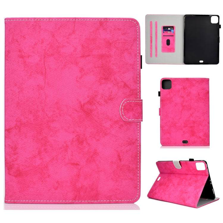 For iPad Pro 11 2024 Marble Style Cloth Texture Smart Leather Tablet Case(Rose Red) - iPad Pro 11 2024 Cases by PMC TechLife | Online Shopping South Africa | PMC TechLife | Buy Now Pay Later Mobicred