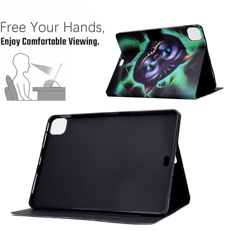 For iPad Pro 11 2024 Colored Drawing Smart Leather Tablet Case(Big Headed Cat) - iPad Pro 11 2024 Cases by PMC Jewellery | Online Shopping South Africa | PMC Jewellery | Buy Now Pay Later Mobicred