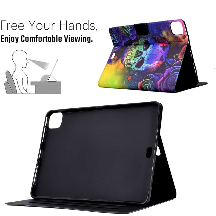 For iPad Pro 11 2024 Colored Drawing Smart Leather Tablet Case(Skull) - iPad Pro 11 2024 Cases by PMC Jewellery | Online Shopping South Africa | PMC Jewellery | Buy Now Pay Later Mobicred