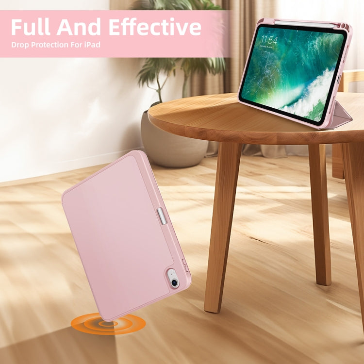 For iPad Air 11 2024 3-fold TPU Smart Leather Tablet Case with Pen Slot(Pink) - iPad Air 11 2024 Cases by PMC Jewellery | Online Shopping South Africa | PMC Jewellery | Buy Now Pay Later Mobicred