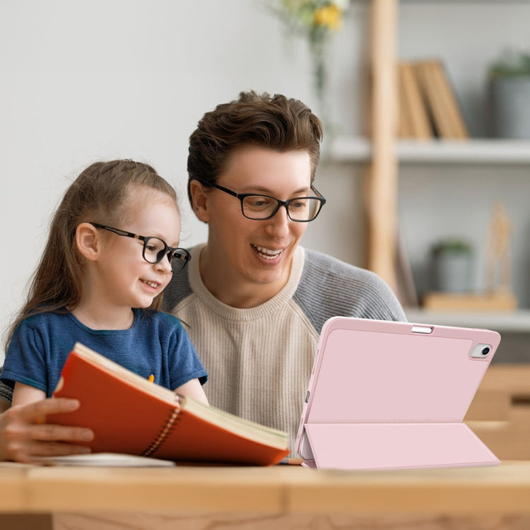 For iPad Air 11 2025 / 2024 3-fold TPU Smart Leather Tablet Case with Pen Slot(Pink) - iPad Air 11 2025 / 2024 Cases by PMC TechLife | Online Shopping South Africa | PMC TechLife | Buy Now Pay Later Mobicred