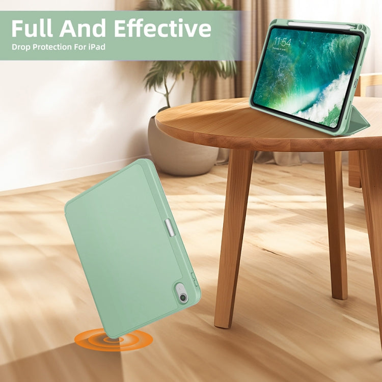 For iPad Air 11 2024 3-fold TPU Smart Leather Tablet Case with Pen Slot(Green) - iPad Air 11 2024 Cases by PMC TechLife | Online Shopping South Africa | PMC TechLife | Buy Now Pay Later Mobicred