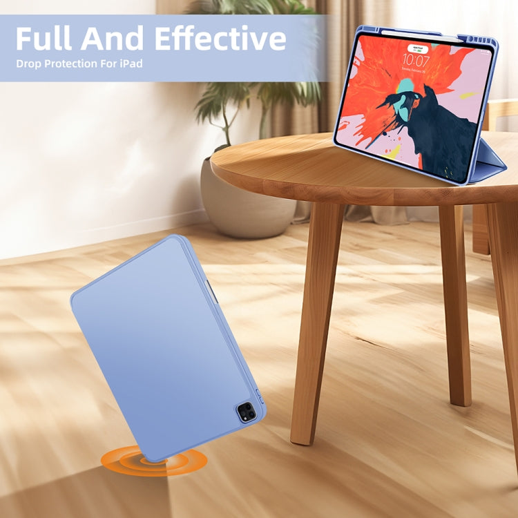 For iPad Pro 11 2024 3-fold TPU Smart Leather Tablet Case with Pen Slot(Ice Blue) - iPad Pro 11 2024 Cases by PMC Jewellery | Online Shopping South Africa | PMC Jewellery | Buy Now Pay Later Mobicred