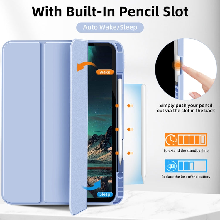 For iPad Pro 11 2024 3-fold TPU Smart Leather Tablet Case with Pen Slot(Ice Blue) - iPad Pro 11 2024 Cases by PMC Jewellery | Online Shopping South Africa | PMC Jewellery | Buy Now Pay Later Mobicred