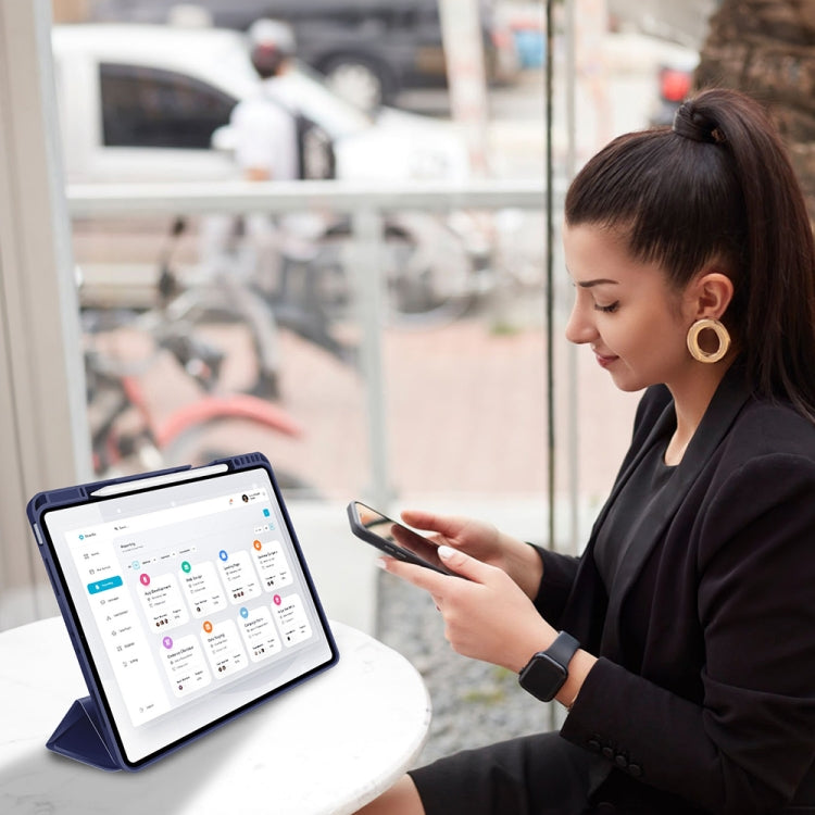 For iPad Pro 11 2024 3-fold TPU Smart Leather Tablet Case with Pen Slot(Royal Blue) - iPad Pro 11 2024 Cases by PMC TechLife | Online Shopping South Africa | PMC TechLife | Buy Now Pay Later Mobicred
