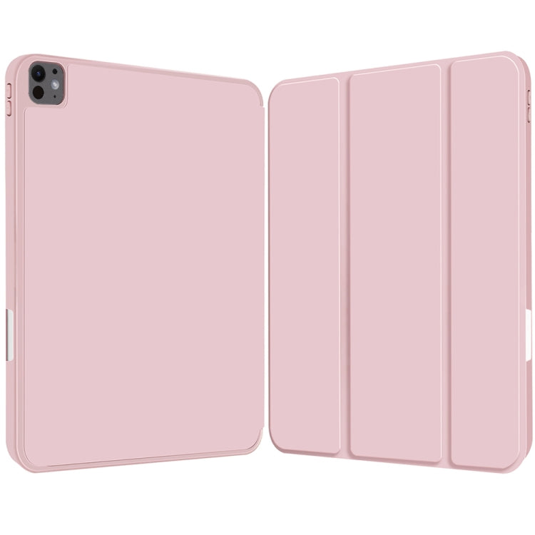 For iPad Pro 13 2024 3-fold TPU Smart Leather Tablet Case with Pen Slot(Pink) - iPad Pro 13 2024 Cases by PMC Jewellery | Online Shopping South Africa | PMC Jewellery | Buy Now Pay Later Mobicred