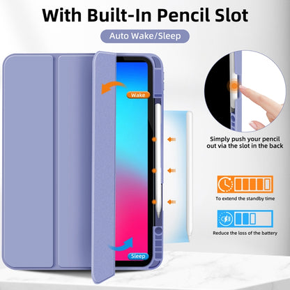 For iPad Pro 13 2024 3-fold TPU Smart Leather Tablet Case with Pen Slot(Lavender Purple) - iPad Pro 13 2024 Cases by PMC Jewellery | Online Shopping South Africa | PMC Jewellery | Buy Now Pay Later Mobicred