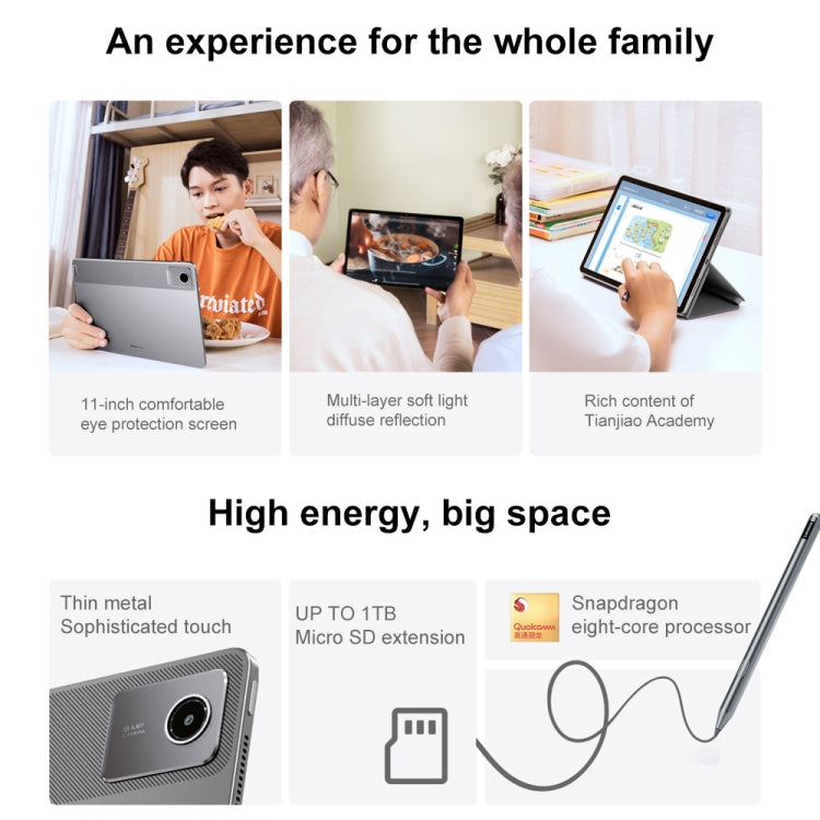 Lenovo Xiaoxin Pad 2024 Paperlike Screen Learning Version 11 inch WiFi Tablet, 8GB+128GB, Android 13, Qualcomm Snapdragon 685 Octa Core, Support Face Identification(Dark Grey) - free shipping - PMC TechLife - Order now!
