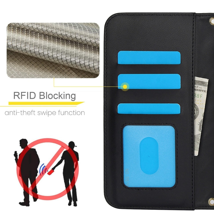For Samsung Galaxy S24+ 5G Crossbody Multifunction Rhombic Leather Phone Case(Black) - free shipping - PMC Jewellery - Order now!