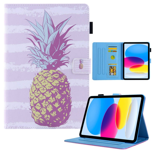 For iPad Pro 11 2024 Colored Drawing Leather Smart Tablet Case(Gold Pineapple) - iPad Pro 11 2024 Cases by PMC Jewellery | Online Shopping South Africa | PMC Jewellery | Buy Now Pay Later Mobicred