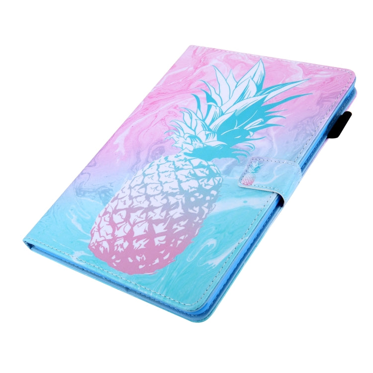 For iPad Pro 11 2024 Colored Drawing Leather Smart Tablet Case(Blue Pink Pineapple) - iPad Pro 11 2024 Cases by PMC Jewellery | Online Shopping South Africa | PMC Jewellery | Buy Now Pay Later Mobicred