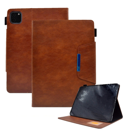 For iPad Pro 11 2024 Suede Cross Texture Magnetic Clasp Leather Smart Tablet Case(Brown) - iPad Pro 11 2024 Cases by PMC Jewellery | Online Shopping South Africa | PMC Jewellery | Buy Now Pay Later Mobicred