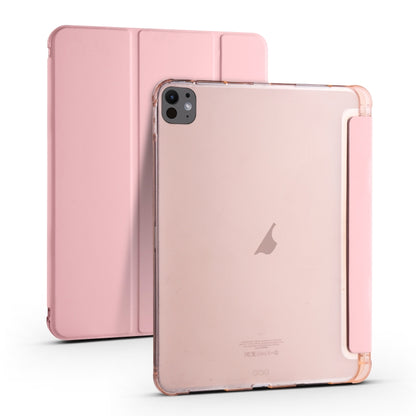 For iPad Pro 11 2024 3-fold TPU Leather Smart Tablet Case with Pen Slot(Pink) - iPad Pro 11 2024 Cases by PMC Jewellery | Online Shopping South Africa | PMC Jewellery | Buy Now Pay Later Mobicred