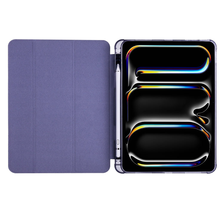 For iPad Pro 11 2024 3-fold TPU Leather Smart Tablet Case with Pen Slot(Lavender Purple) - iPad Pro 11 2024 Cases by PMC TechLife | Online Shopping South Africa | PMC TechLife | Buy Now Pay Later Mobicred