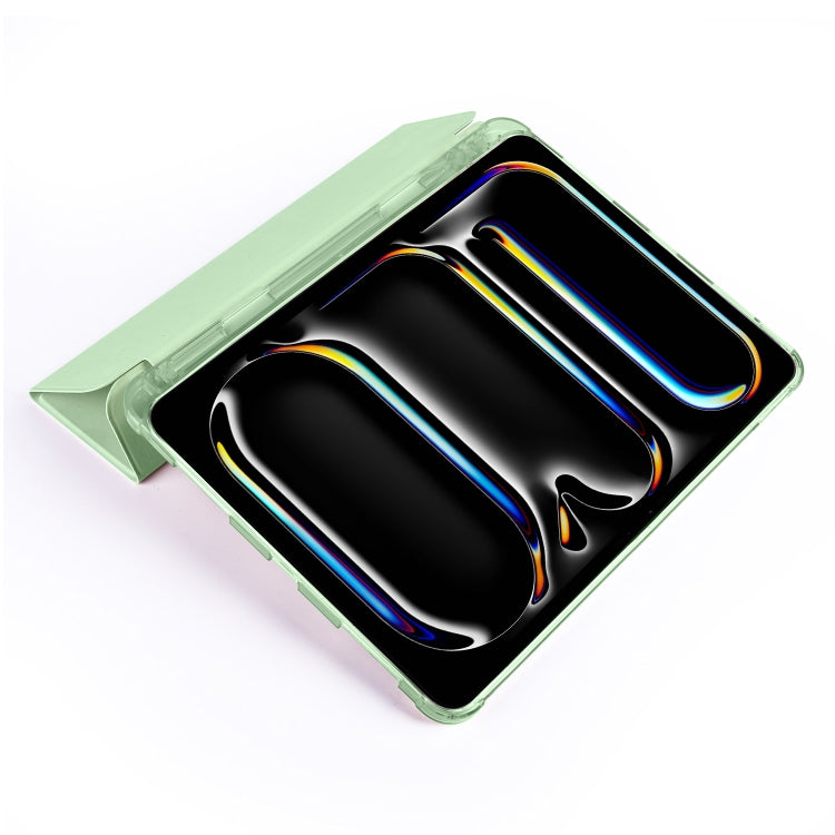 For iPad Pro 13 2024 3-fold TPU Leather Smart Tablet Case with Pen Slot(Matcha Green) - iPad Pro 13 2024 Cases by PMC TechLife | Online Shopping South Africa | PMC TechLife | Buy Now Pay Later Mobicred