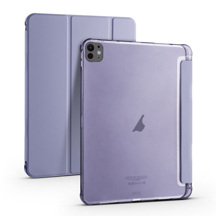 For iPad Pro 13 2024 3-fold TPU Leather Smart Tablet Case with Pen Slot(Lavender Purple) - iPad Pro 13 2024 Cases by PMC TechLife | Online Shopping South Africa | PMC TechLife | Buy Now Pay Later Mobicred