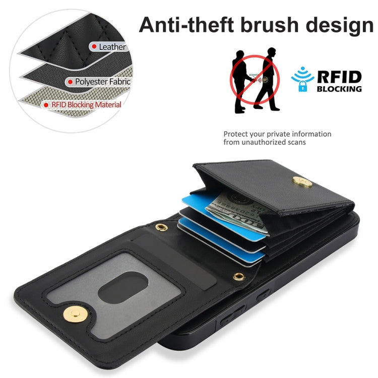 For Samsung Galaxy S24+ 5G YM015 Crossbody Rhombic Card Bag RFID Phone Case(Black) - Galaxy S24+ 5G Cases by PMC Jewellery | Online Shopping South Africa | PMC Jewellery | Buy Now Pay Later Mobicred