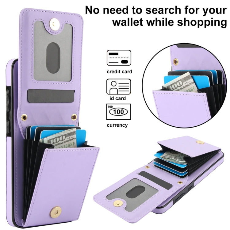 For Samsung Galaxy S24+ 5G YM015 Crossbody Rhombic Card Bag RFID Phone Case(Light Purple) - Galaxy S24+ 5G Cases by PMC Jewellery | Online Shopping South Africa | PMC Jewellery | Buy Now Pay Later Mobicred