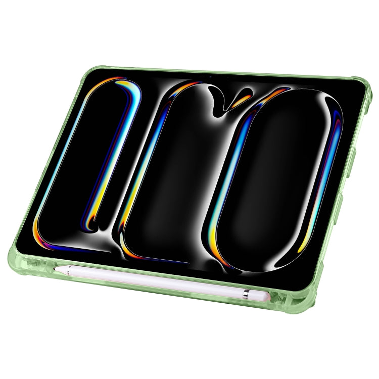 For iPad Pro 13 2024 Multi-folding TPU Leather Smart Tablet Case with Pen Slot(Matcha Green) - iPad Pro 13 2024 Cases by PMC TechLife | Online Shopping South Africa | PMC TechLife | Buy Now Pay Later Mobicred