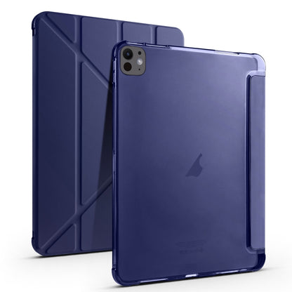 For iPad Pro 13 2024 Multi-folding TPU Leather Smart Tablet Case with Pen Slot(Dark Blue) - iPad Pro 13 2024 Cases by PMC Jewellery | Online Shopping South Africa | PMC Jewellery | Buy Now Pay Later Mobicred