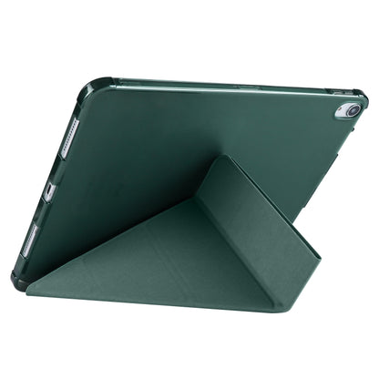 For iPad Pro 13 2024 Multi-folding TPU Leather Smart Tablet Case with Pen Slot(Pine Green) - iPad Pro 13 2024 Cases by PMC Jewellery | Online Shopping South Africa | PMC Jewellery | Buy Now Pay Later Mobicred