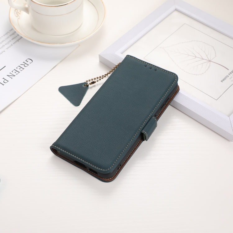 For iPhone 16 Pro Side-Magnetic TJ Genuine Leather RFID Phone Case(Green) - iPhone 16 Pro Cases by PMC Jewellery | Online Shopping South Africa | PMC Jewellery | Buy Now Pay Later Mobicred