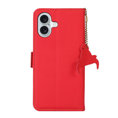 For iPhone 16 Plus Side-Magnetic TJ Genuine Leather RFID Phone Case(Red) - iPhone 16 Plus Cases by PMC Jewellery | Online Shopping South Africa | PMC Jewellery | Buy Now Pay Later Mobicred