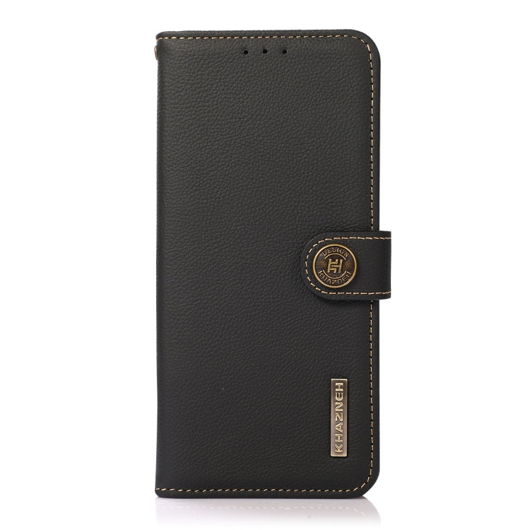 For iPhone 16 Pro Max KHAZNEH Custer Genuine Leather RFID Phone Case(Black) - iPhone 16 Pro Max Cases by PMC Jewellery | Online Shopping South Africa | PMC Jewellery | Buy Now Pay Later Mobicred