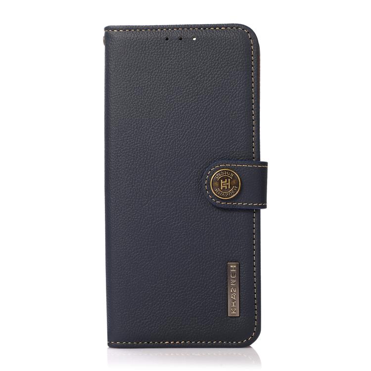 For iPhone 17 Air KHAZNEH Custer Genuine Leather RFID Phone Case(Blue) - free shipping - PMc TechLife - Order now!