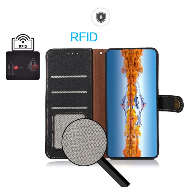 For iPhone 17 Pro KHAZNEH Custer Genuine Leather RFID Phone Case(Black) - free shipping - PMc TechLife - Order now!