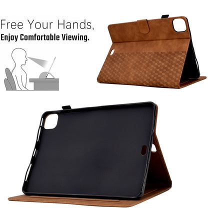 For iPad Pro 11 2024 Rhombus Embossed Leather Tablet Case(Brown) - iPad Pro 11 2024 Cases by PMC Jewellery | Online Shopping South Africa | PMC Jewellery | Buy Now Pay Later Mobicred