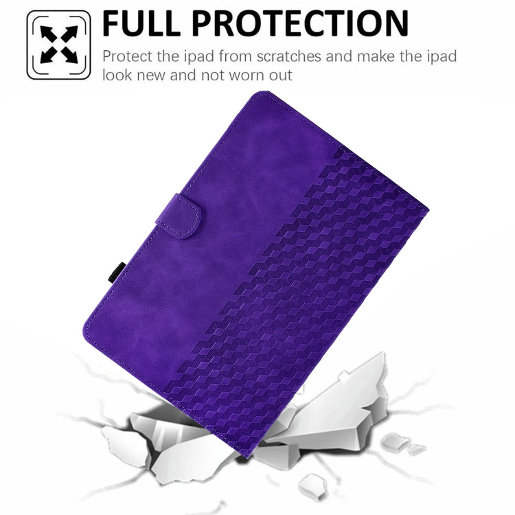 For iPad Pro 11 2024 Rhombus Embossed Leather Tablet Case(Purple) - iPad Pro 11 2024 Cases by PMC Jewellery | Online Shopping South Africa | PMC Jewellery | Buy Now Pay Later Mobicred